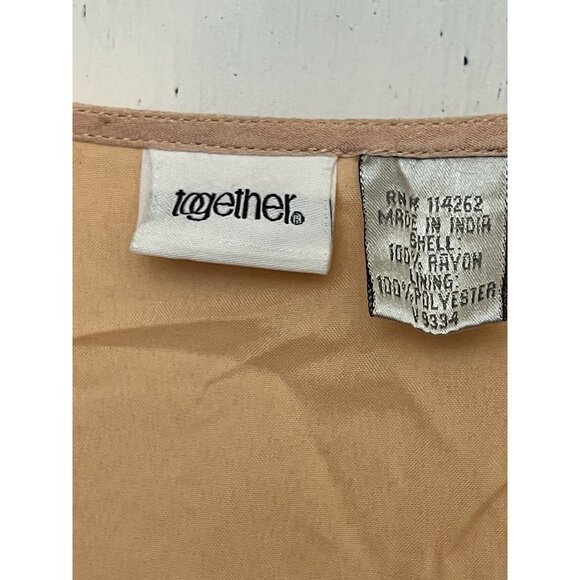 Together Peach Boho Maxi Dress Size 16 Tiered Ruffle  Flowy Floral Downton.   Z - Picture 7 of 8